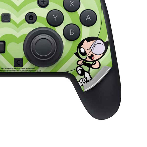 Cartoon Network Powerpuff Girls Buttercup Green Hearts Nintendo Switch 2 (2025) Pro Controller Skin