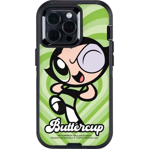 Cartoon Network Powerpuff Girls Buttercup Green Hearts Otterbox Defender iPhone Skin
