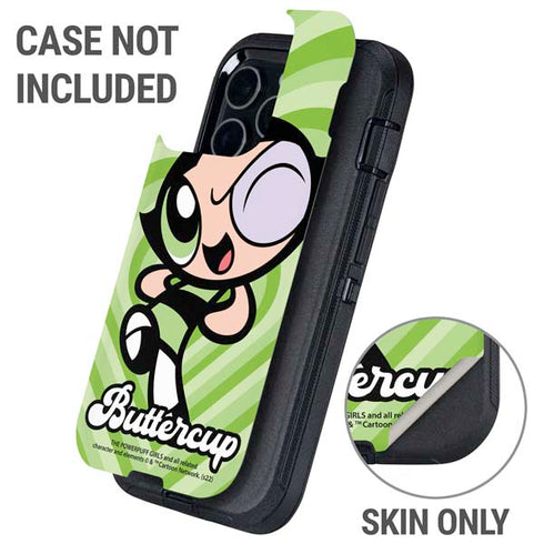 Cartoon Network Powerpuff Girls Buttercup Green Hearts Otterbox Defender iPhone Skin