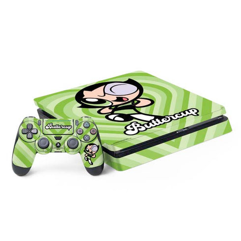 Cartoon Network Powerpuff Girls Buttercup Green Hearts PlayStation PS4 Skins