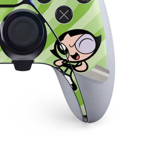 Cartoon Network Powerpuff Girls Buttercup Green Hearts PS5 DualSense Edge Pro Controller Skin