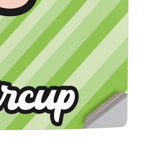 Cartoon Network Powerpuff Girls Buttercup Green Hearts PS5 Pro Disk Console Skin
