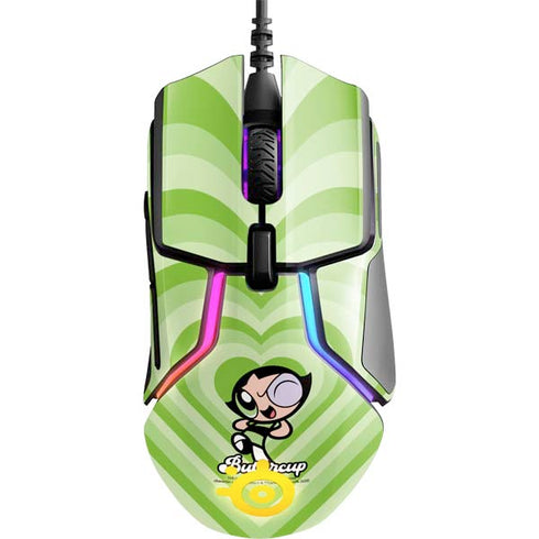 Cartoon Network Powerpuff Girls Buttercup Green Hearts SteelSeries Rival 600 Gaming Mouse Skin