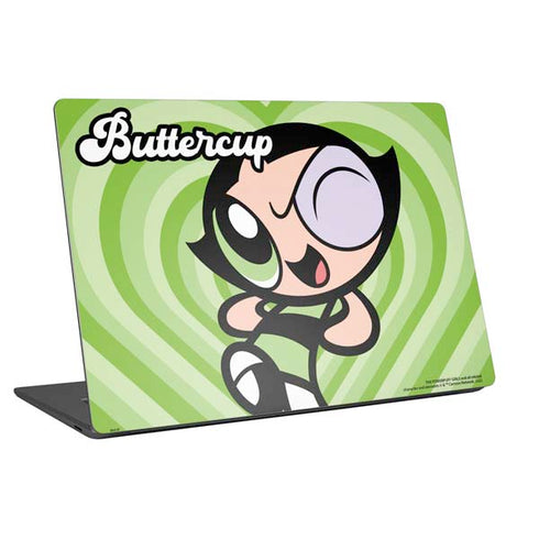 Cartoon Network Powerpuff Girls Buttercup Green Hearts Laptop Skins
