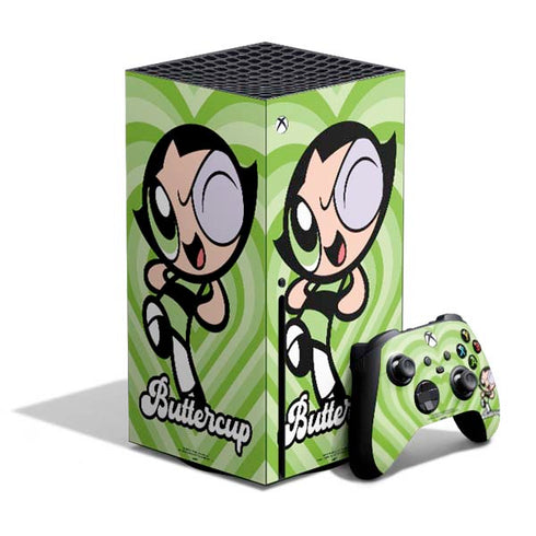 Cartoon Network Powerpuff Girls Buttercup Green Hearts Xbox Series X Bundle Skin