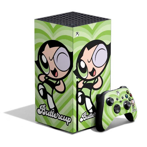 Cartoon Network Powerpuff Girls Buttercup Green Hearts Xbox Series X Skins