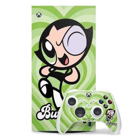 Cartoon Network Powerpuff Girls Buttercup Green Hearts Xbox Series X Skins