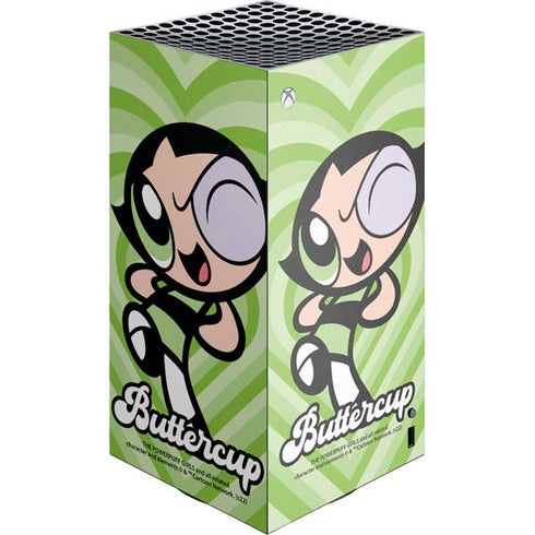Cartoon Network Powerpuff Girls Buttercup Green Hearts XBox Series X Digital Edition Console Skin