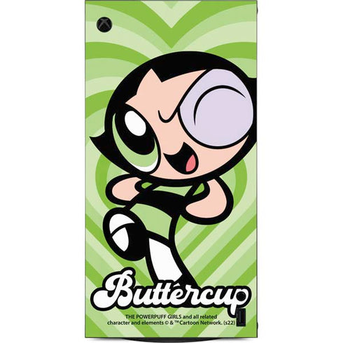 Cartoon Network Powerpuff Girls Buttercup Green Hearts XBox Series X Digital Edition Console Skin