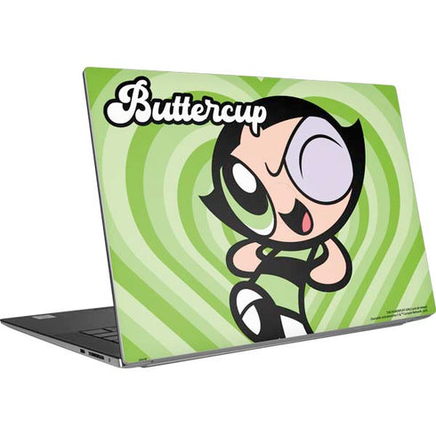 Cartoon Network Powerpuff Girls Buttercup Green Hearts Dell XPS Skin