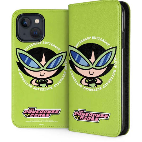 Cartoon Network Powerpuff Girls Buttercup iPhone 15 Plus Folio Case