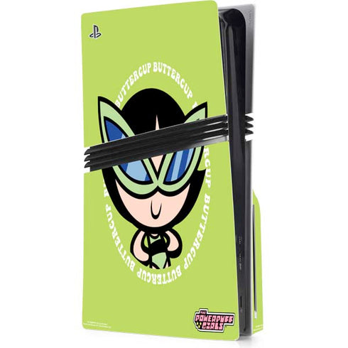 Cartoon Network Powerpuff Girls Buttercup PS5 Pro Disk Console Skin