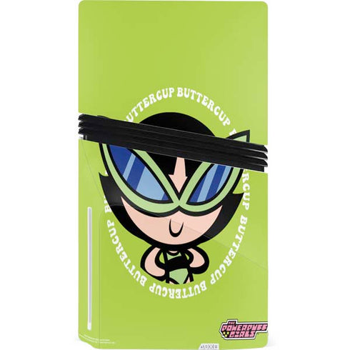 Cartoon Network Powerpuff Girls Buttercup PS5 Pro Disk Console Skin