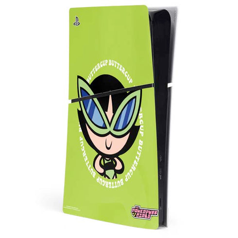 Cartoon Network Powerpuff Girls Buttercup PS5 Slim Digital Edition Console Skin