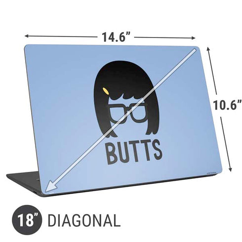 Bobs Burgers Butts Universal Laptop 18in (14.6 x 10.6in) Skin