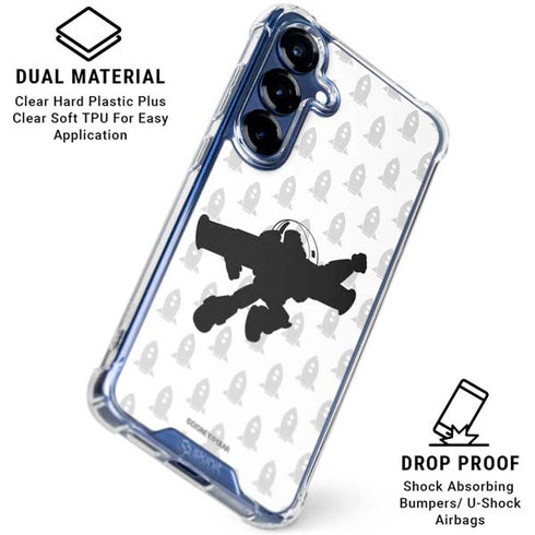 Disney Toy Story Buzz Lightyear Silhouette Galaxy S25 Plus Clear Case