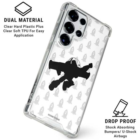 Disney Toy Story Buzz Lightyear Silhouette Galaxy S25 Ultra Clear Case