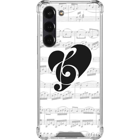 BW Musical Notes Galaxy S24 FE Clear Case