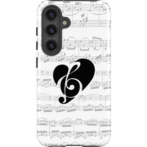 BW Musical Notes Galaxy S25 Impact Case