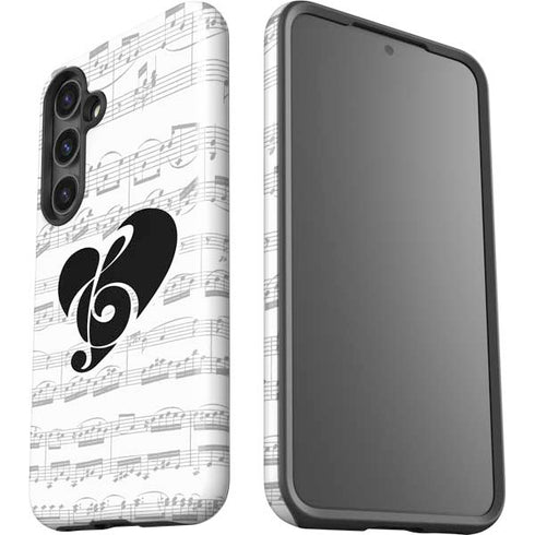 BW Musical Notes Galaxy S25 Impact Case
