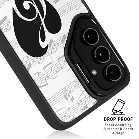 BW Musical Notes Galaxy S25 Kickstand Case