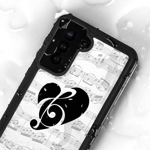 BW Musical Notes Galaxy S24 Plus Waterproof Case