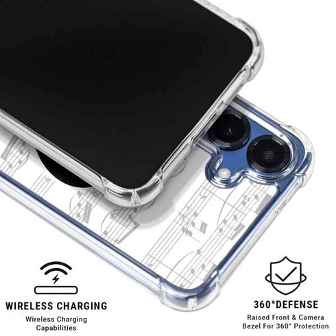 BW Musical Notes Galaxy S25 Clear Case