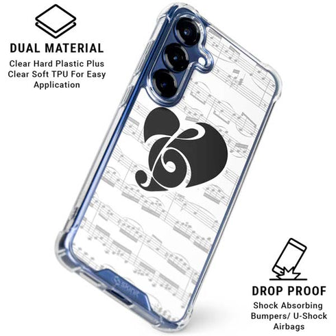 BW Musical Notes Galaxy S25 Clear Case