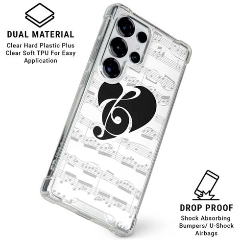 BW Musical Notes Galaxy S25 Ultra Clear Case