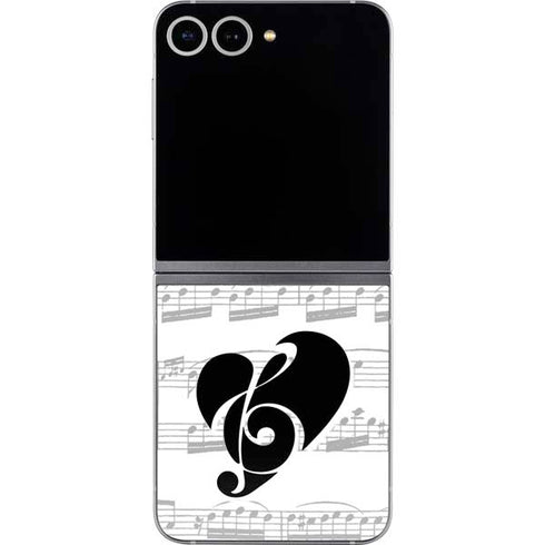 BW Musical Notes Galaxy Z Flip6 Skin