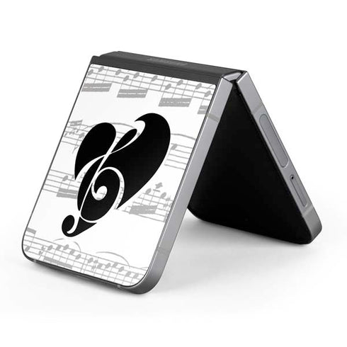 BW Musical Notes Galaxy Z Flip6 Skin
