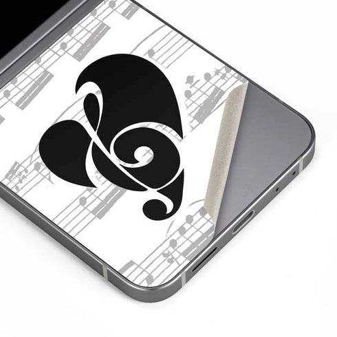 BW Musical Notes Galaxy Z Flip6 Skin