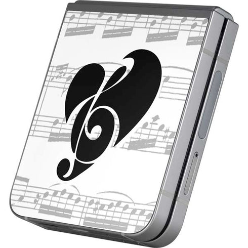 BW Musical Notes Galaxy Z Flip6 Skin