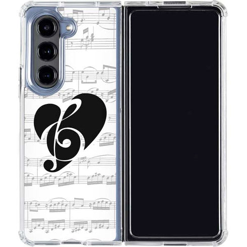 BW Musical Notes Galaxy Z Fold5 5G Clear Case