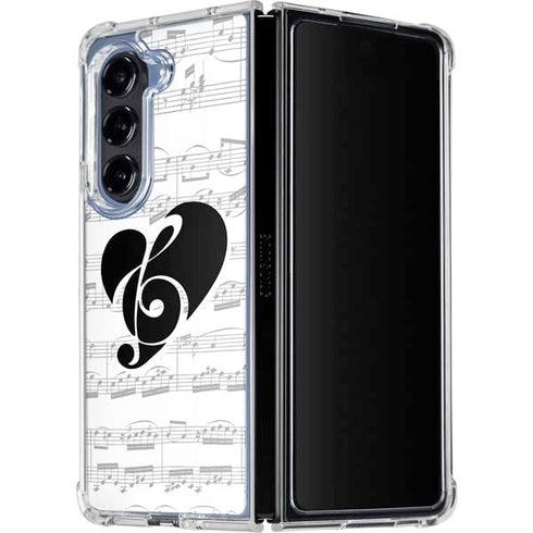 BW Musical Notes Galaxy Z Fold5 5G Clear Case