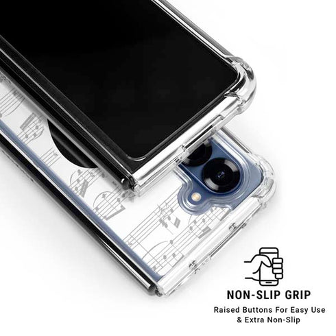 BW Musical Notes Galaxy Z Fold6 Clear Case
