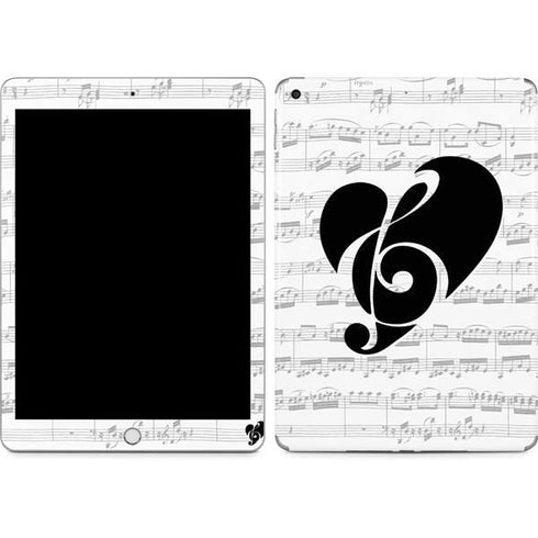 BW Musical Notes Apple iPad Skin