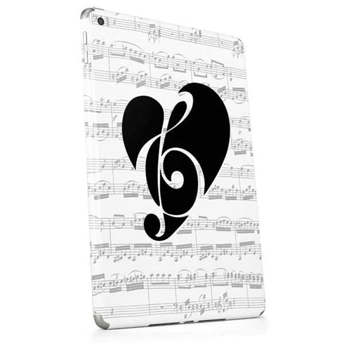 BW Musical Notes Apple iPad Skin
