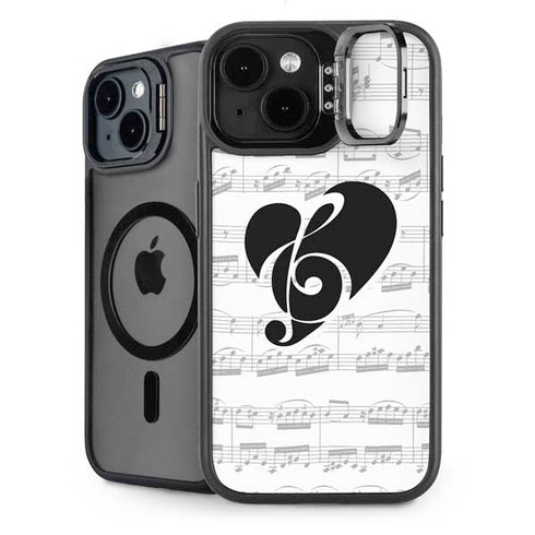 BW Musical Notes iPhone 13 Kickstand Case