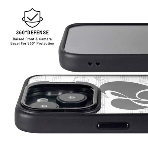 BW Musical Notes iPhone 13 Kickstand Case