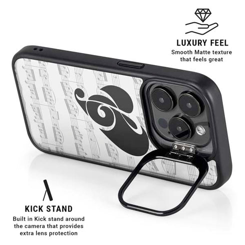 BW Musical Notes iPhone 13 Pro Kickstand Case