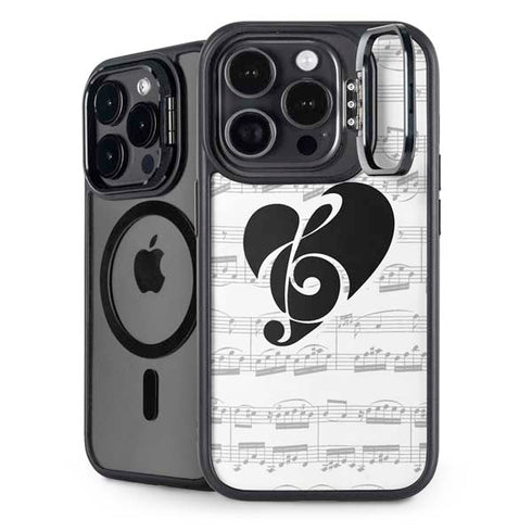 BW Musical Notes iPhone 14 Pro Kickstand Case