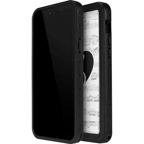 BW Musical Notes iPhone 15 Pro Waterproof Case