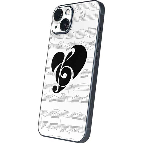 BW Musical Notes iPhone 15 Skin