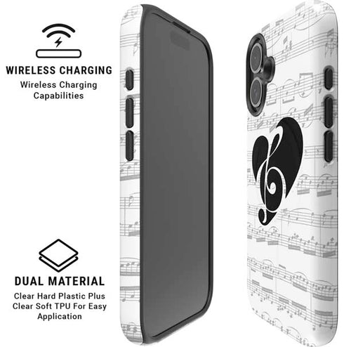 BW Musical Notes iPhone 16 Magsafe Impact Case
