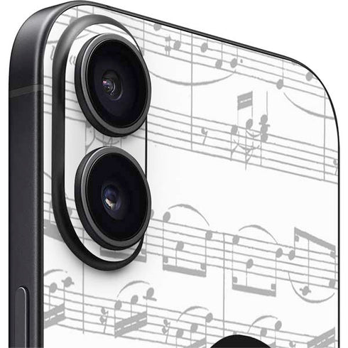 BW Musical Notes iPhone 16 Plus Skin