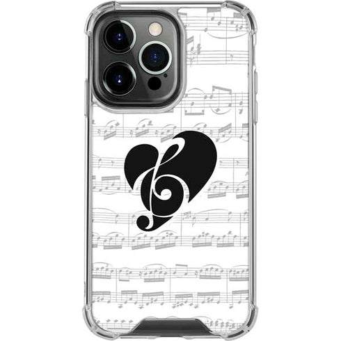 BW Musical Notes iPhone 16 Pro Clear Case