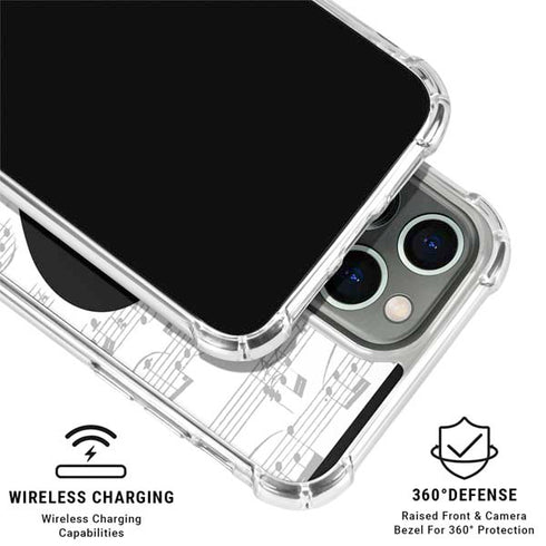 BW Musical Notes iPhone 16 Pro Clear Case