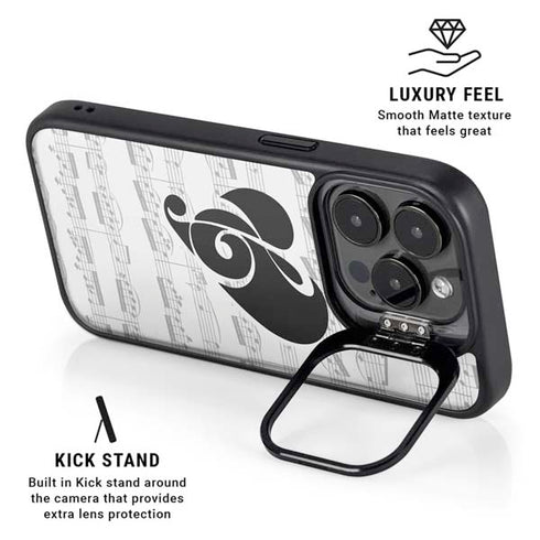 BW Musical Notes iPhone 16 Pro Kickstand Case