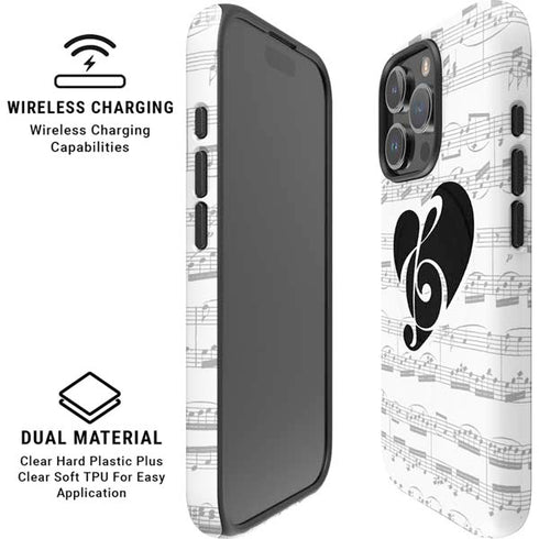 BW Musical Notes iPhone 16 Pro Magsafe Impact Case